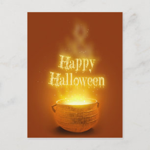 Carte Postale Joyeux Caldron de la sorcière d'Halloween