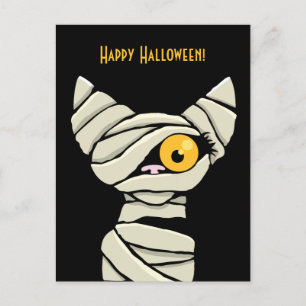 Carte Postale Joyeux chat maman d'Halloween