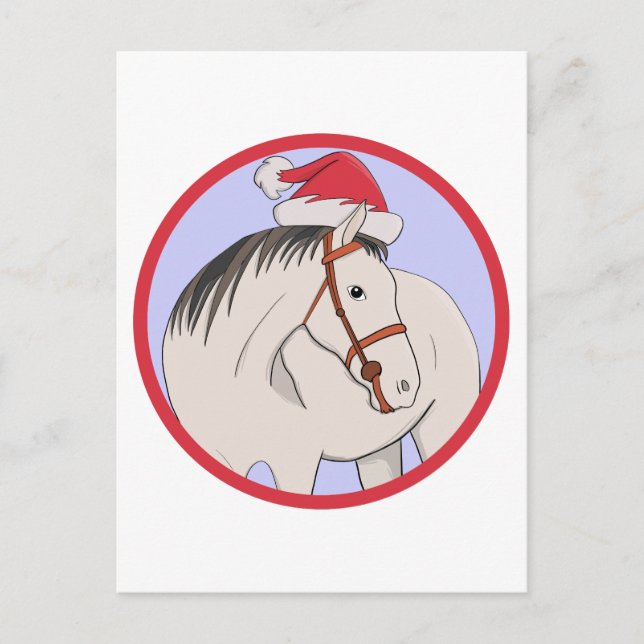 Carte Postale Joyeux Cheval de Noël (Devant)