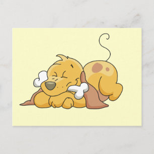 Carte Postale Joyeux Chien avec T-shirts et cadeaux d'os