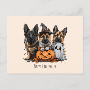 Carte Postale Joyeux chien berger allemand Halloween
