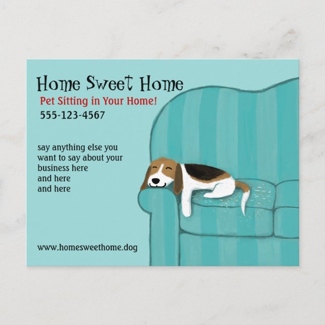 Carte Postale Joyeux chien de canapé | Cute Beagle couchage anim (Devant)