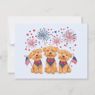 Carte Postale Joyeux Chiens 4 juillet Yorkie