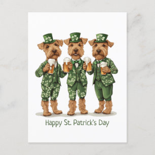 Carte Postale Joyeux Chiens de Terrier Renard Fils de la Saint P