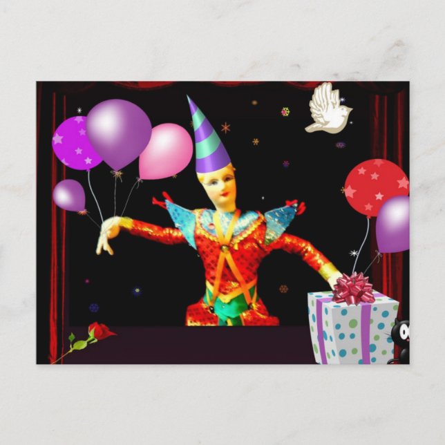 Carte Postale joyeux clown d'anniversaire1 (Devant)