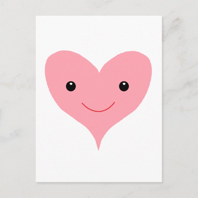 Carte Postale Joyeux Coeur rose (Devant)