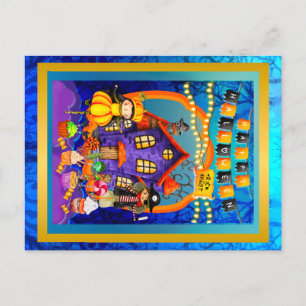 Carte Postale Joyeux Costume d'Halloween Fête d'enfants Célébrat