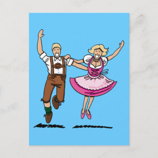 Carte postale Joyeux Couple Bavarois Danser