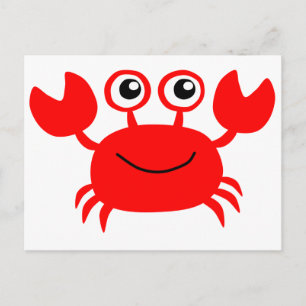 Carte Postale Joyeux crabe rouge caricature