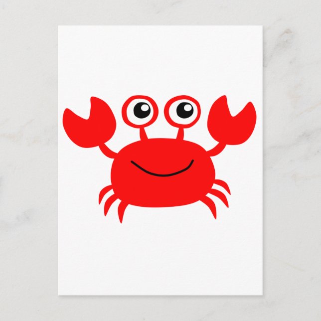 Carte Postale Joyeux crabe rouge caricature (Devant)