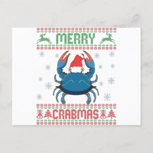Carte Postale Joyeux crabes Funny Crabe laide de Noël