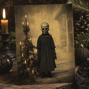 Carte Postale Joyeux Creepmas squelette victorien gothique Noël