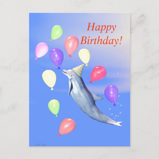 Carte Postale Joyeux Dauphin D Anniversaire Zazzle Fr