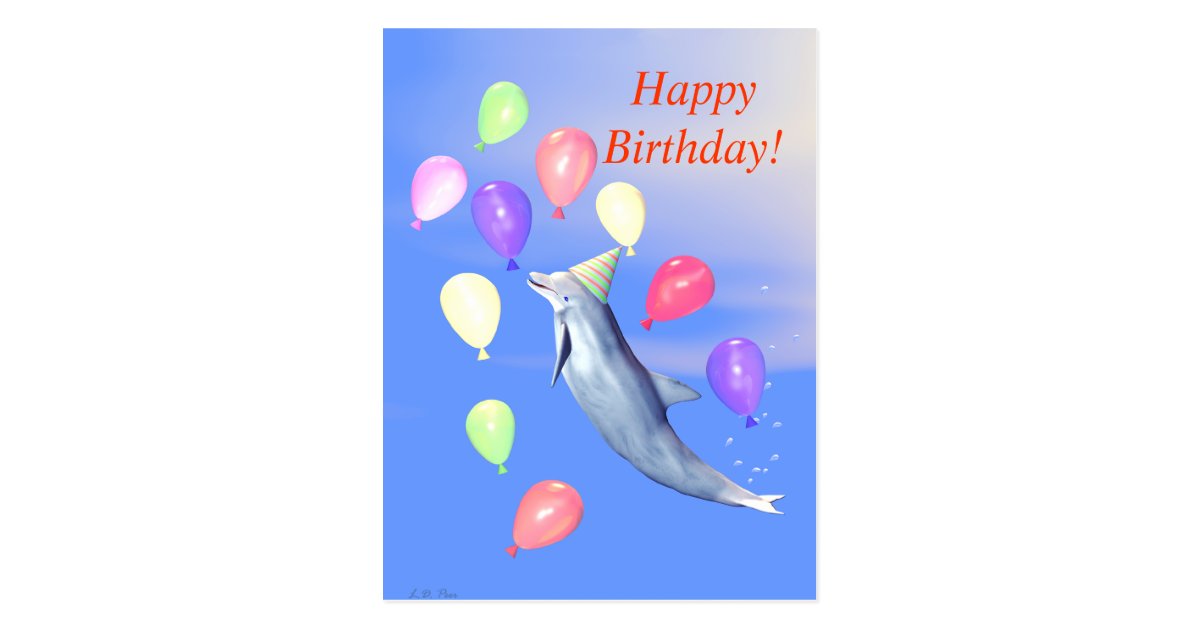 Carte Postale Joyeux Dauphin D Anniversaire Zazzle Fr