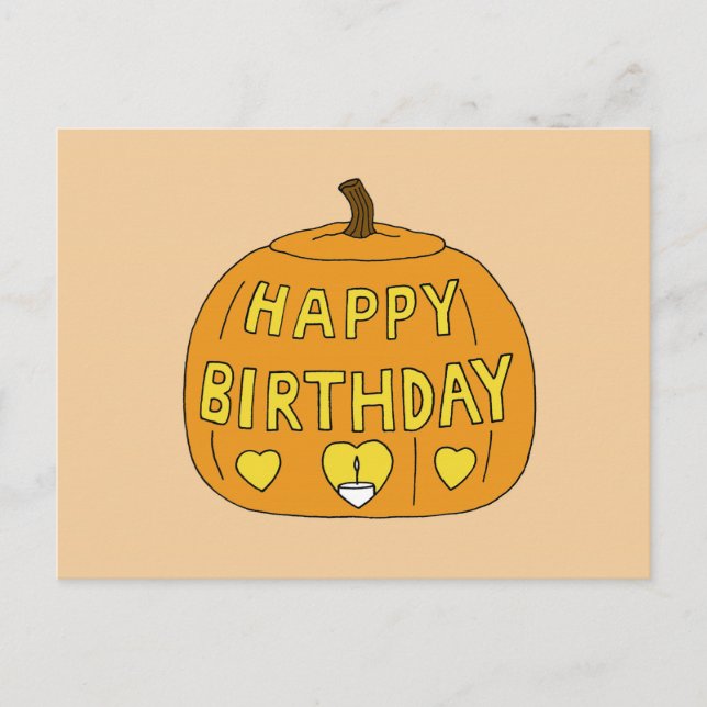 Carte Postale Joyeux dessin d'anniversaire d'Halloween (Devant)