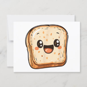 Carte Postale Joyeux dessin en tranches de pain souriant toast