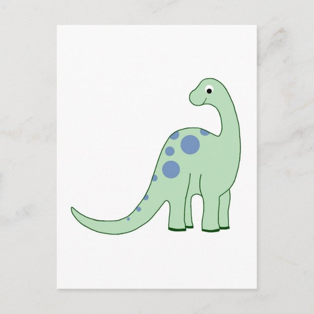 Carte Postale Joyeux Dinosaur Dessin Vert (Devant)