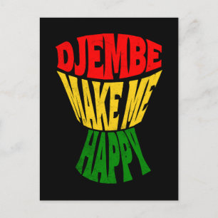 Carte Postale Joyeux Djembe coloré Me Rendre Joyeux Drum Africai