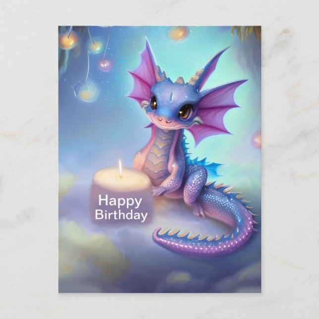 Carte Postale Joyeux Dragon Bébé Anniversaire (Devant)