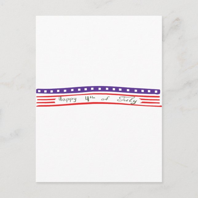 Carte Postale Joyeux drapeau 4 juillet américain (Devant)