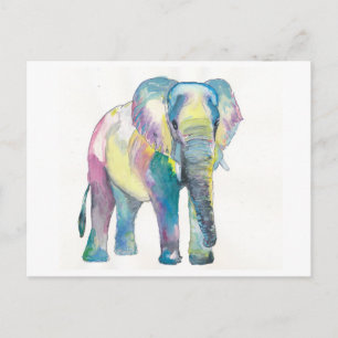Carte Postale Joyeux éléphant coloré