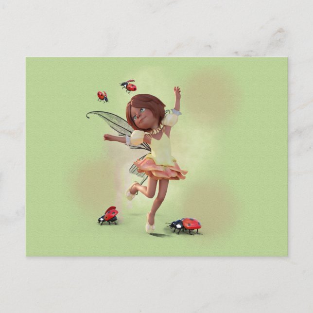 Carte Postale Joyeux Elfe Et Ladybug (Devant)