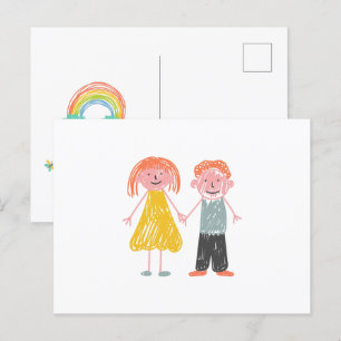 Carte Postale Joyeux enfant jour Petites mains, grands rêves