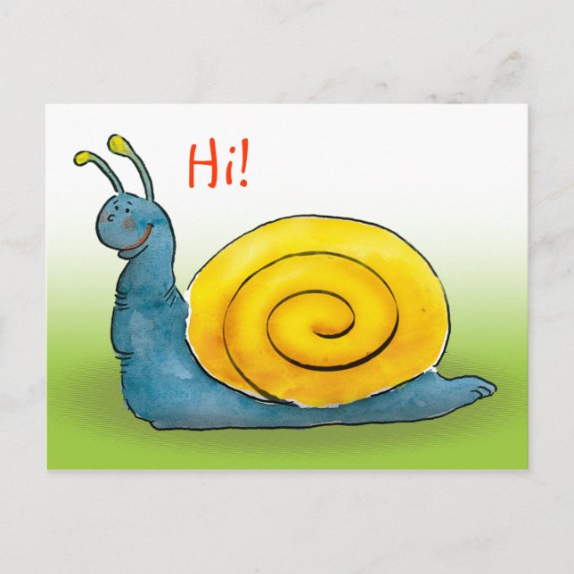 Carte Postale Joyeux escargot | Hi (Devant)