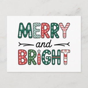 Carte Postale Joyeux et brillant Noël Famille Noël Noël