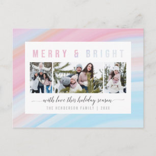 Carte Postale Joyeux et rose vif Pastel Collage photo