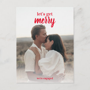 Carte Postale Joyeux Faire-part de Noël Fiançailles