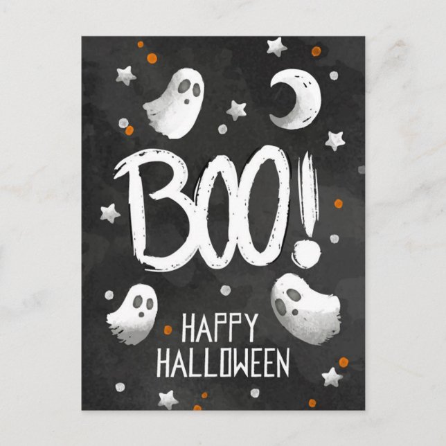 Carte Postale Joyeux fantôme d'Halloween (Devant)