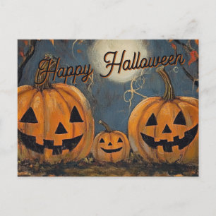 Carte Postale Joyeux feu de lanterne Jack O'Halloween