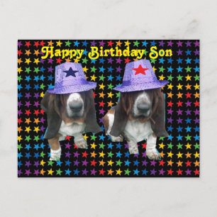 Carte postale Joyeux Fils Anniversaire Basset