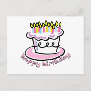 Carte Postale Joyeux gâteau d'anniversaire