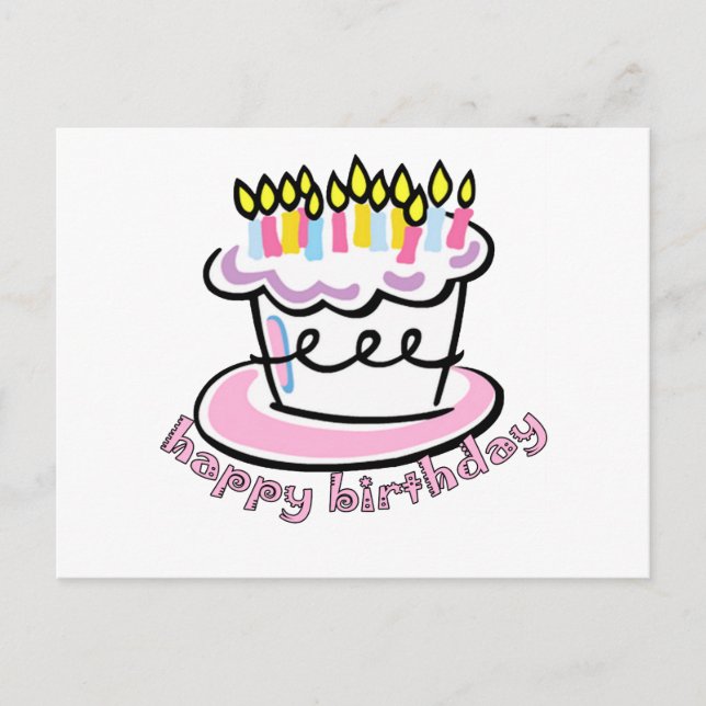 Carte Postale Joyeux gâteau d'anniversaire (Devant)