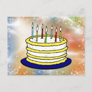 Carte Postale Joyeux gâteau d'anniversaire étincelants