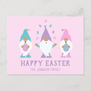 Carte Postale Joyeux Gnome de Pâques Jonglant des oeufs de Pâque