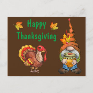 Carte Postale Joyeux Gnome de Thanksgiving