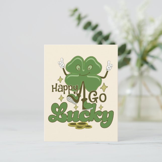 Carte Postale Joyeux Go Lucky St. Patrick's Day (Debout devant)