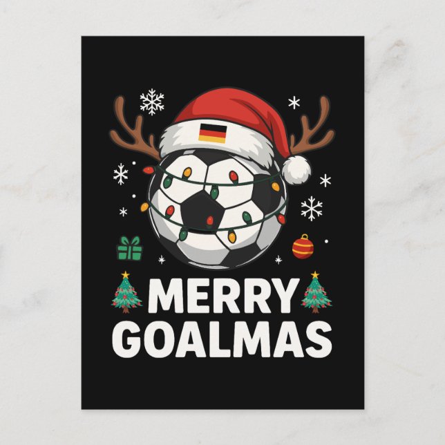 Carte Postale Joyeux Goalmas - Foot Noël Drôle (Devant)