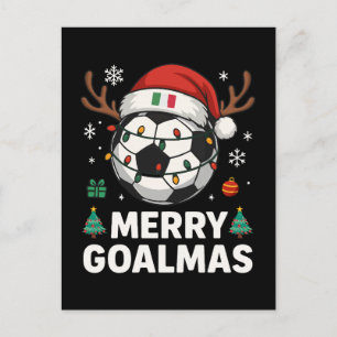 Carte Postale Joyeux Goalmas Italie - Football de Noël drôle