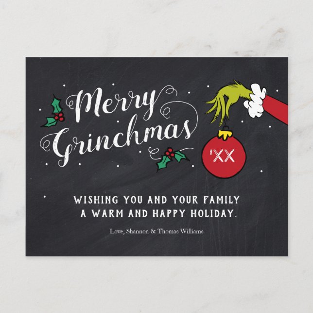 Carte Postale Joyeux Grinchmas | Vacances de Grinch (Devant)