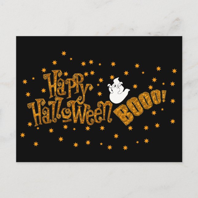 Carte Postale Joyeux Halloween Boo (Devant)