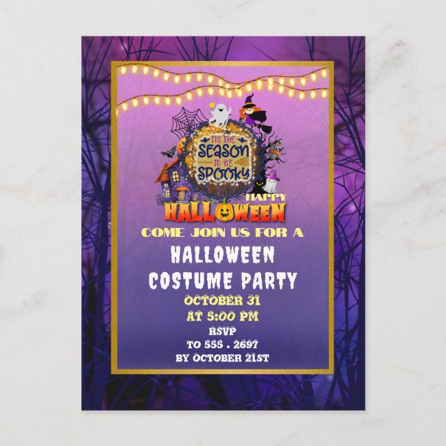 Carte Postale Joyeux Halloween C'est la saison effrayante de cél (Devant)