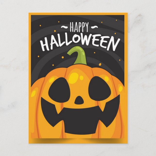 Carte Postale Joyeux Halloween Citrouille (Devant)