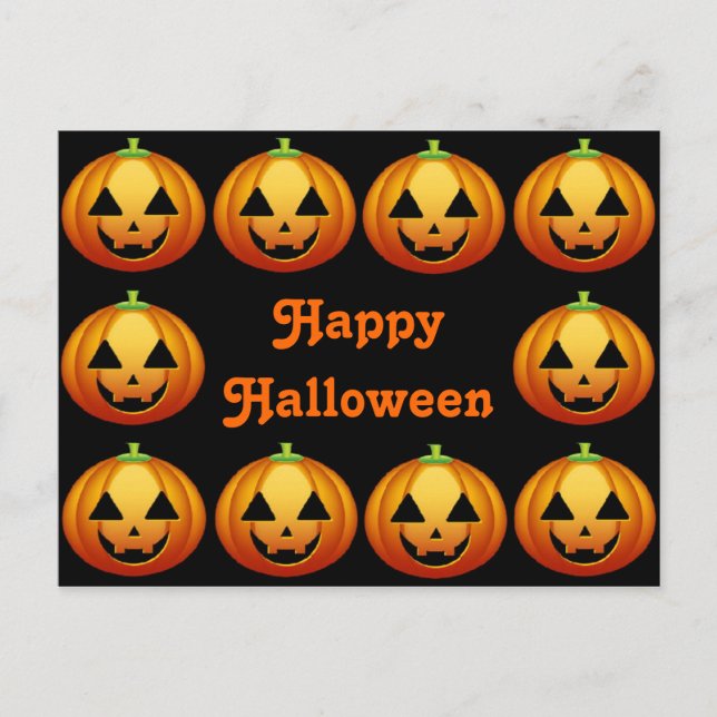 Carte postale Joyeux Halloween Citrouille (Devant)