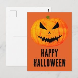 Carte Postale Joyeux Halloween Citrouille de Jack O'Lantern effr