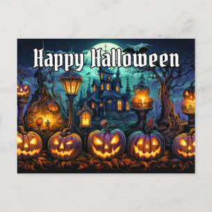 Carte Postale Joyeux Halloween   CITROUILLES ÉFFRAYANTS