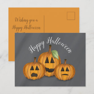 Carte Postale Joyeux Halloween Citrouilles Mignonnes Jack O Lant